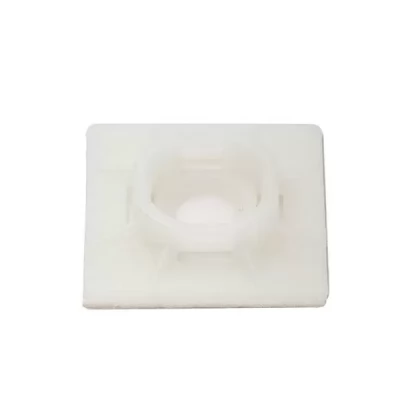 Suport adeziv 25х25 pentru coliere cablu, alb