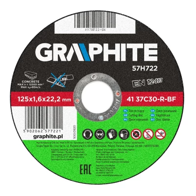 Disc diamantat de debitare pentru beton 125x1.6x22.2 mm 