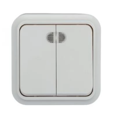 Intrerupator 2P+LED 10A alb SELENA 1000kW