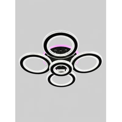 Lustra HJT 26109/4+1C BK+CR RGB 178+24W DIM D640*H145mm