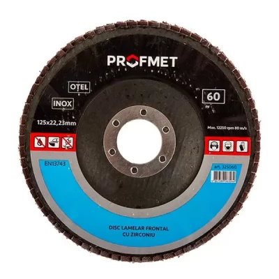 Disc p/u slefuit lamelar_125x22,23mm_P80 frontal cu zirconiu