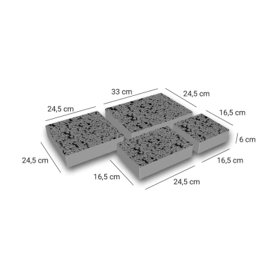 Pavaj Modern SPALAT 4 rosu / 24.5x33, 24.5x24.5, 24.5x16.5, 16.5x16.5