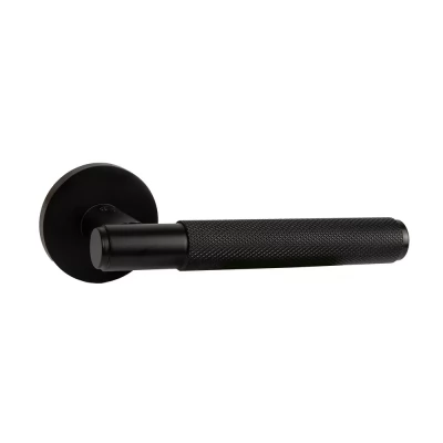 Maner pentru usa P13 Slim, p/u usi interne, aluminiu, baza rotunda, culoarea neagra 