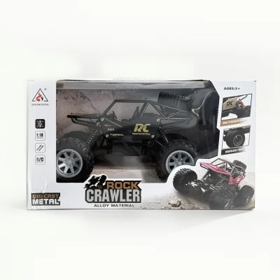  Masina metal "Rock Crawler" 1:18, cu t/c, acum., argint