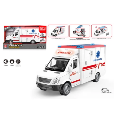 Mașină inerțială 1:16 „Ambulanță”, lumină/sunet, RJ5501A