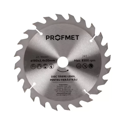 Disc pentru fierastrau circular 180x2,4x20mm - 24d taiere lemn