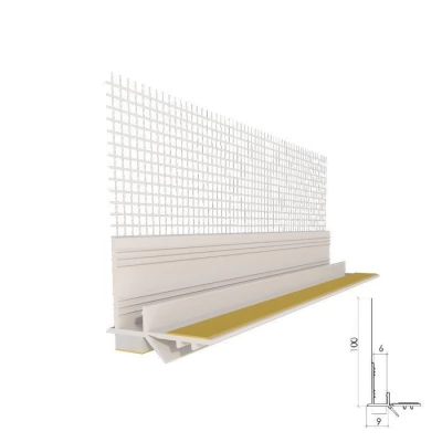 Profil din PVC cu plasa alb 3.0m,autoadeziv p/u geam/6mm