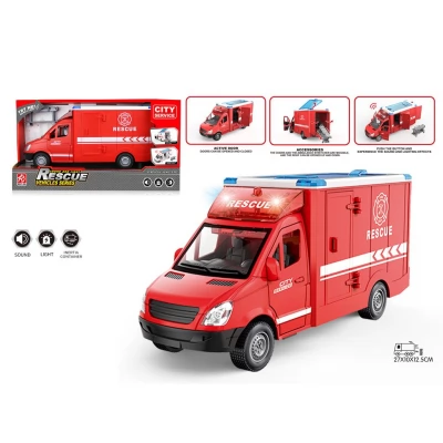 Mașină inerțială 1:16 "Rescue", lumină/sunet, RJ5501B