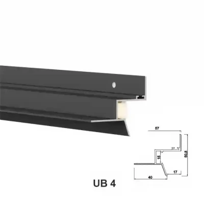 UB4(L) Profil de tip ascuns p/u tavan, Black Matt 2.5m
