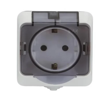 Priza 2P+E 16A alb IP44 AQUA SELENA 1000kW