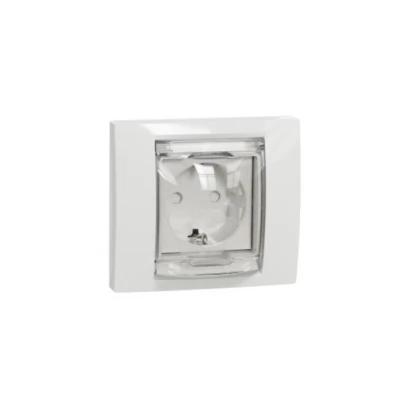 Priza 2P+E IP44 cu obtur.alb УЮТ СВПР