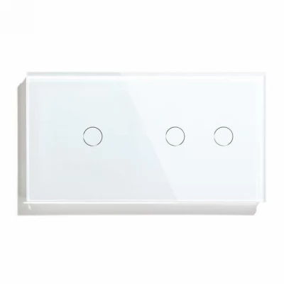 Intrerupator touch ALB 1 clapa + 2 clape, 1 way/Fara neutral 300w/86x157mm / Caligate