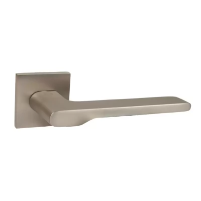 Maner pentru usa P19 Slim, p/u usi interne, aluminiu, baza patrata, culoarea nichel satinat