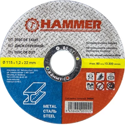 Disc de debitare metal d115x1.2x22mm hammer