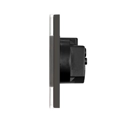 Intrerupator touch NEGRU 1 clapa, 1 way + 2 prize/ SIMPLU /neutral/600w/16A/86x228mm / Caligate-thumb-3