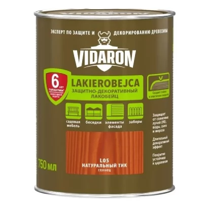 Lac VIDARON L05 teak 0,75L, lac-bait pt lemn.