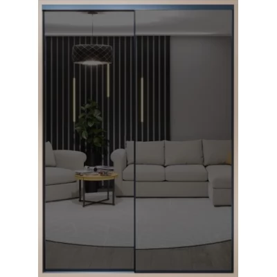 Dulap glisant Bayro Parma Graphite 1600x2250x600 gri piatra