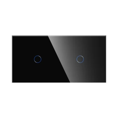 PANOU DIN STICLA touch NEGRU, 1 clapa + 1 clapa / 86x157mm / Caligate