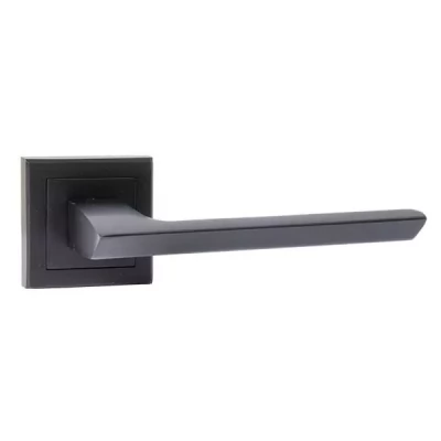 Maner pentru usa P06, p/u usi interne, aluminiu, baza patrata, culoarea neagra