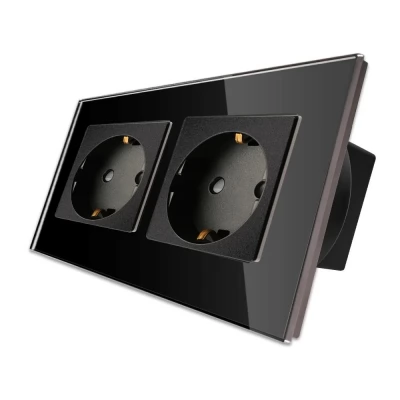 Priza NEGRU, dubla, 16A/86x157mm / Caligate-thumb-2