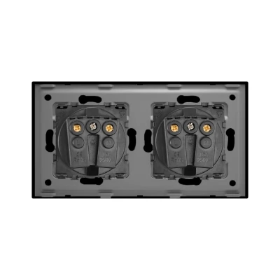 Priza NEGRU, dubla, 16A/86x157mm / Caligate-thumb-4