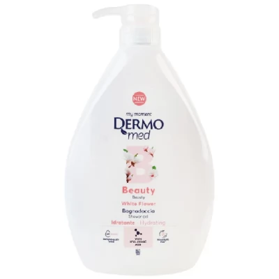 Dermomed Gel de dus Beauty White Flower cu dozator 1L