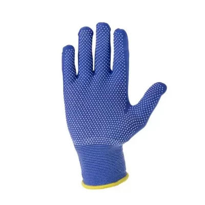 Manusi din poliester albastre cu puncte albe din PVC 