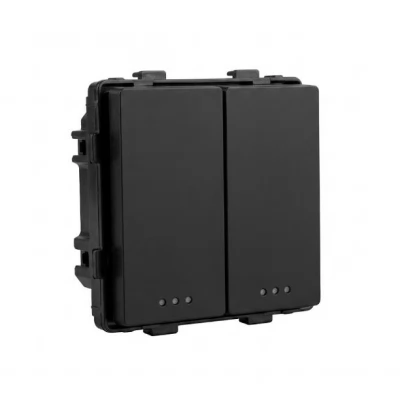 Intrerupator mecanic, NEGRU, simplu, 2 clape / 16A / Caligate