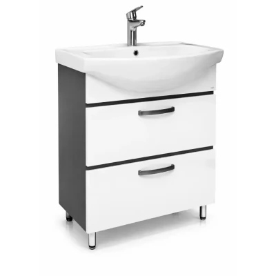Dulap baie Print alb placută neagra sava cu 2 sertare-600mm
