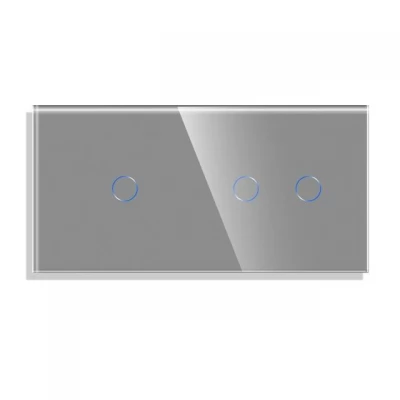 Intrerupator touch GRI 1 clapa + 2 clape, 1 way/fara neutral 300w/86x157mm / Caligate-thumb-2