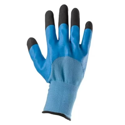 Manusi din poliester albastre, acoperirespuma albastru -thumb-3
