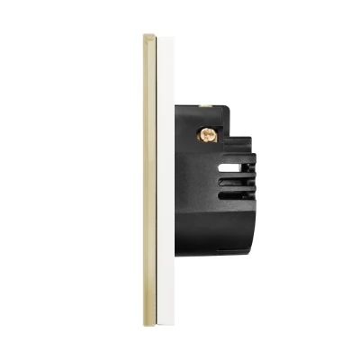 Întrerupător smart GOLD din sticlă, pt rulouri, cu WiFi. L+N. 86x86mm / Caligate-thumb-3
