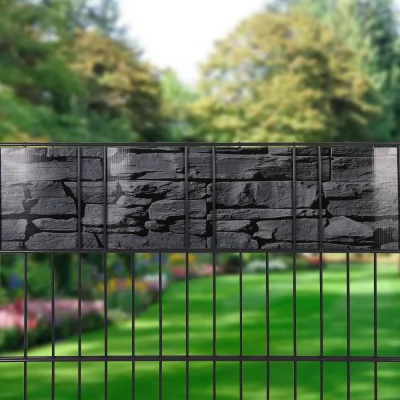 Banda PVC decorativa / piatra antracit / 35m x 19cm-thumb-2