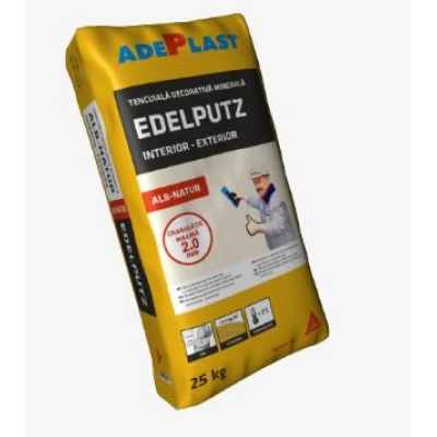 #Tencuiala decorativa Edelputz alb natural 25kg 2mm