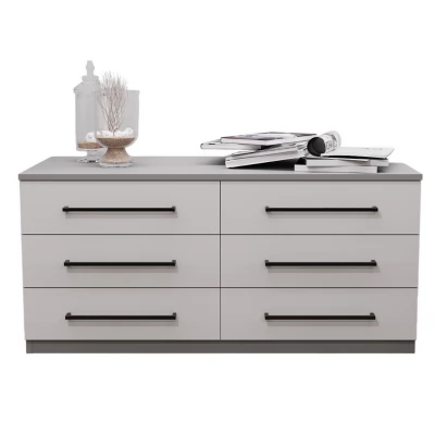 Comodă Bayro Serenity 1200x560x450 gri asfalt front gri 