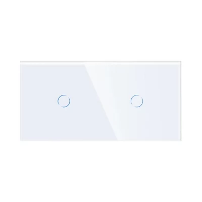 Intrerupator touch ALB, 1 clapa 1way + 1 clapa 1way, SIMPLU, 800w, 86x157mm / Caligate-thumb-2