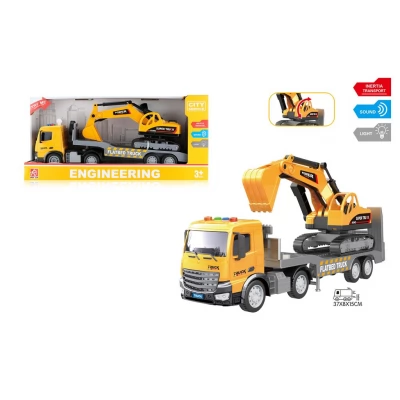 Transportator auto cu inertie 1:18 "Engineering" cu ecscav RJ3366