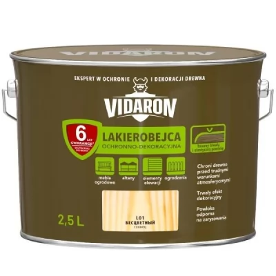Lac VIDARON L01 incolor 2,5L, lac-bait pt lemn.
