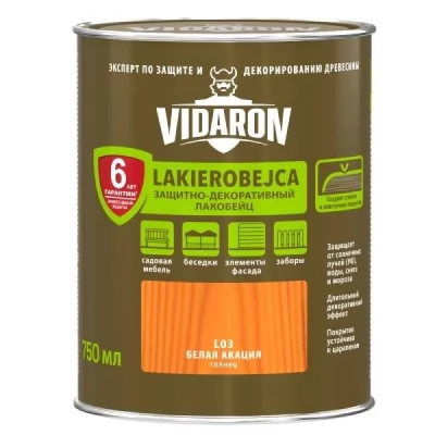 Lac VIDARON L03 salcim 0,75L, lac-bait pt lemn.