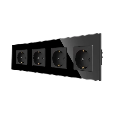 Priza NEGRU, cvadruplu/16A/86x299mm / Caligate-thumb-2