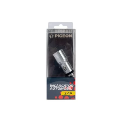 Charger-bricheta auto U-04 2USB metal Pigeon