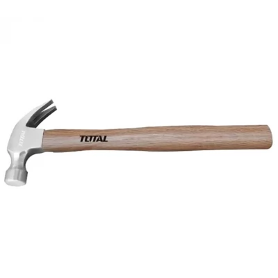 Ciocan cu varf curbat 450g maner lemn Total THTW