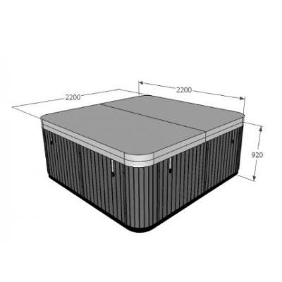 Cada hidromasaj cu 5 locuri (3 Sezut /2 Intins) 2200 x 2200 x 920 mm-thumb-3