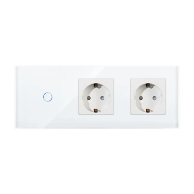 Intrerupator smart ALB 1 clapa, 1 way + 2 prize/ set WiFi/neutral/16A/86x228mm / Caligate-thumb-2