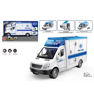 Mașină inerțială 1:16 „Poliție”, lumină/sunet, RJ5501C