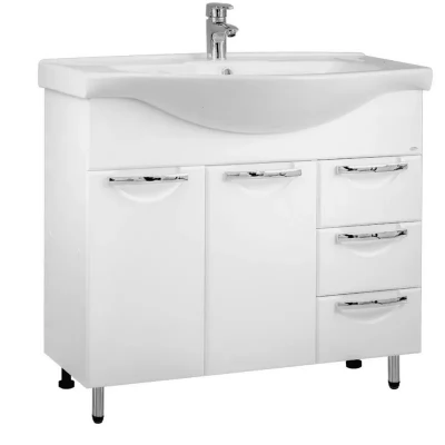 Dulap baie Delfin alb basic cu 3 sertare-800mm