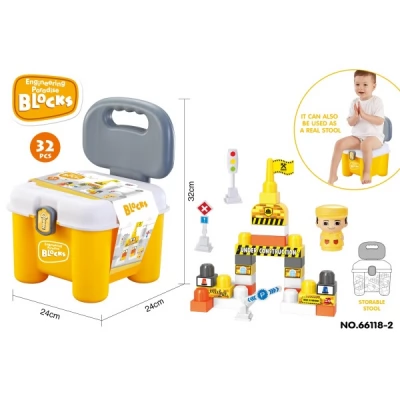 Set de construcție puzzle teren de joacă ingineresc, 32 piese, plastic, 66118-2