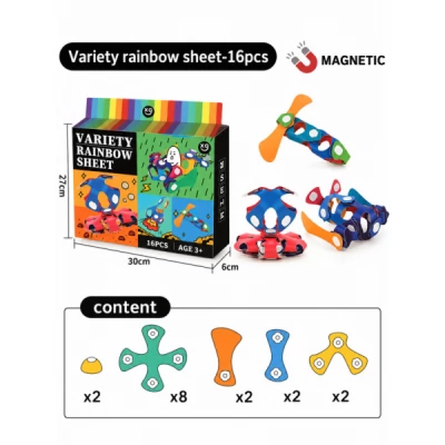 Constructor magnetic 3D, 16 piese