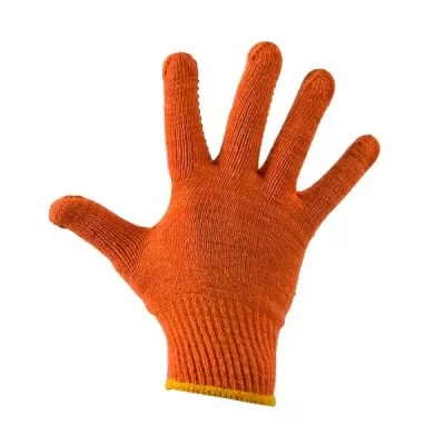 Manusi din bumbac portocale cu puncte negre-thumb-2