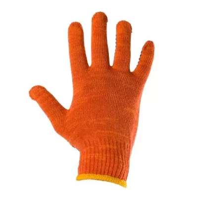 Manusi din bumbac portocale cu puncte albe-thumb-3